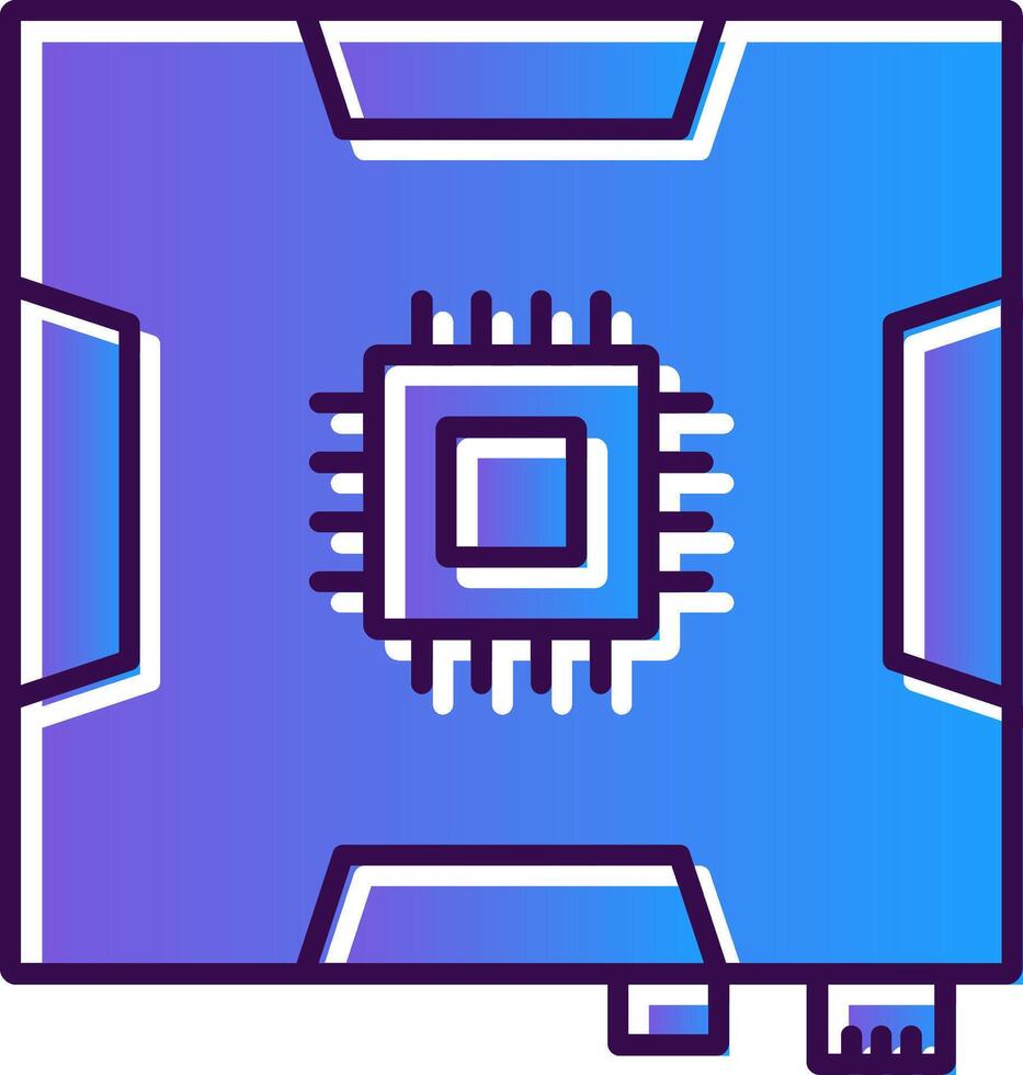 Motherboard Gradient Filled Icon vector