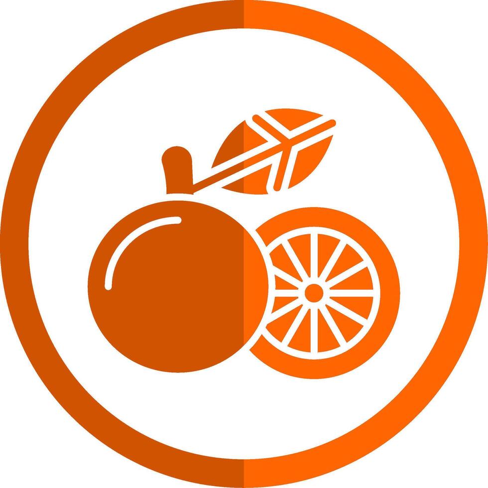 Grapefruit Glyph Orange Circle Icon vector