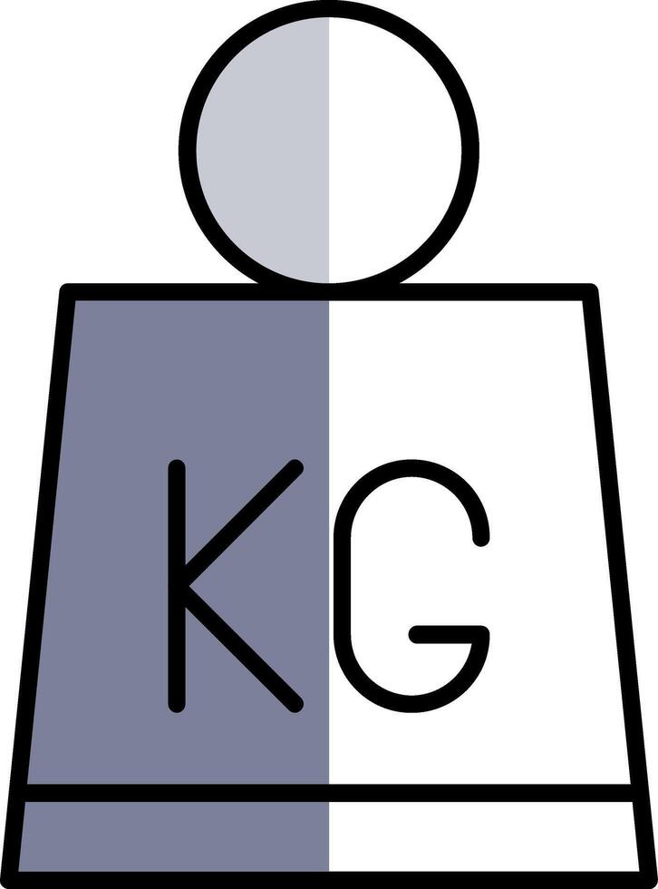 Weight Filled Half Cut Icon vector