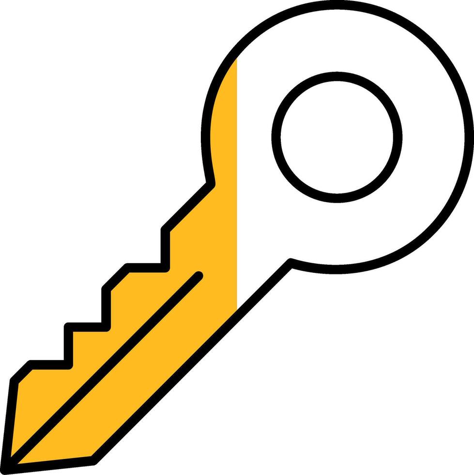 Key Filled Half Cut Icon vector