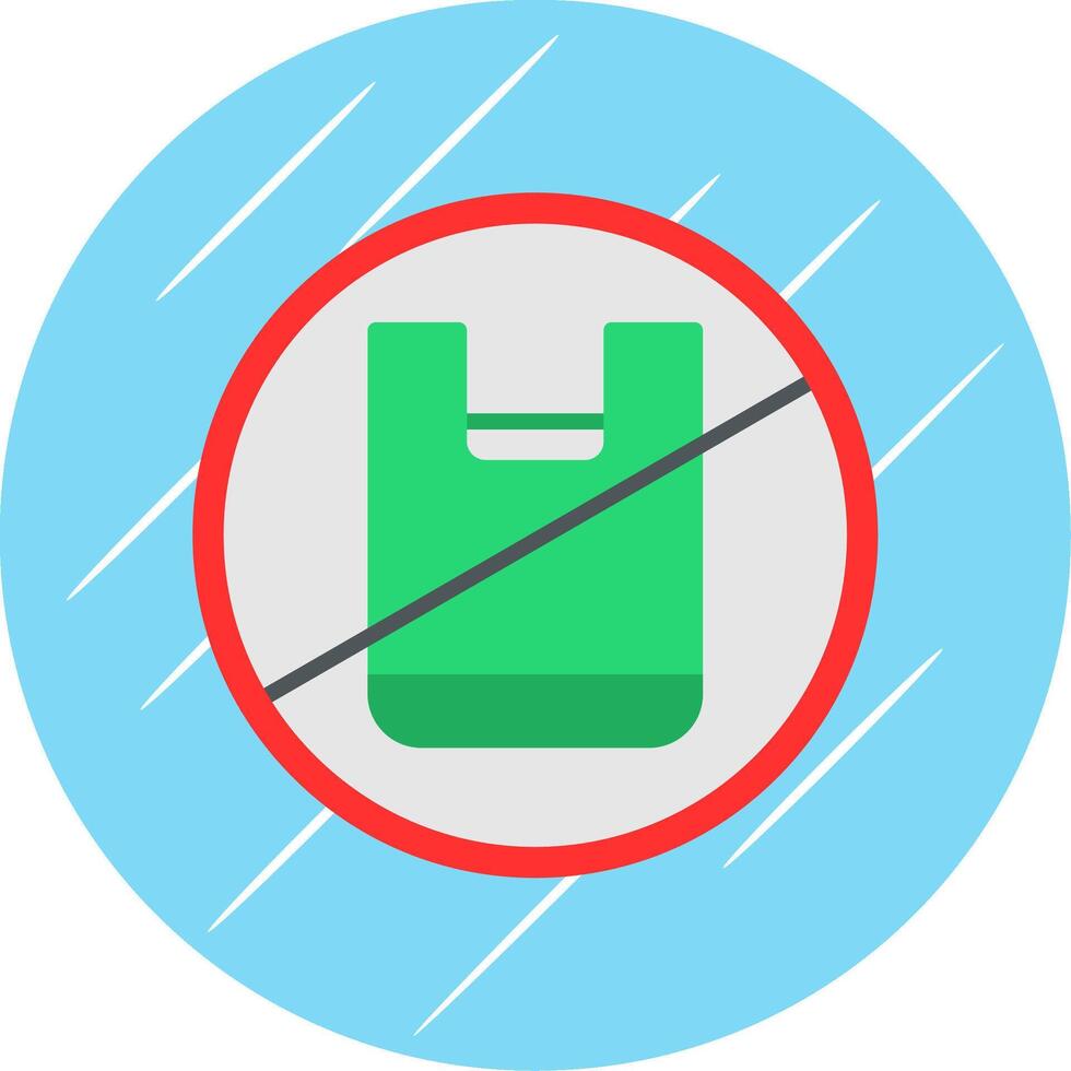 No Plastic Bag Flat Blue Circle Icon vector