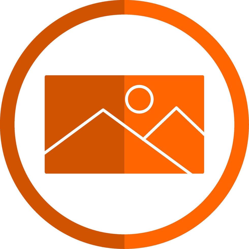 Picture Glyph Orange Circle Icon vector