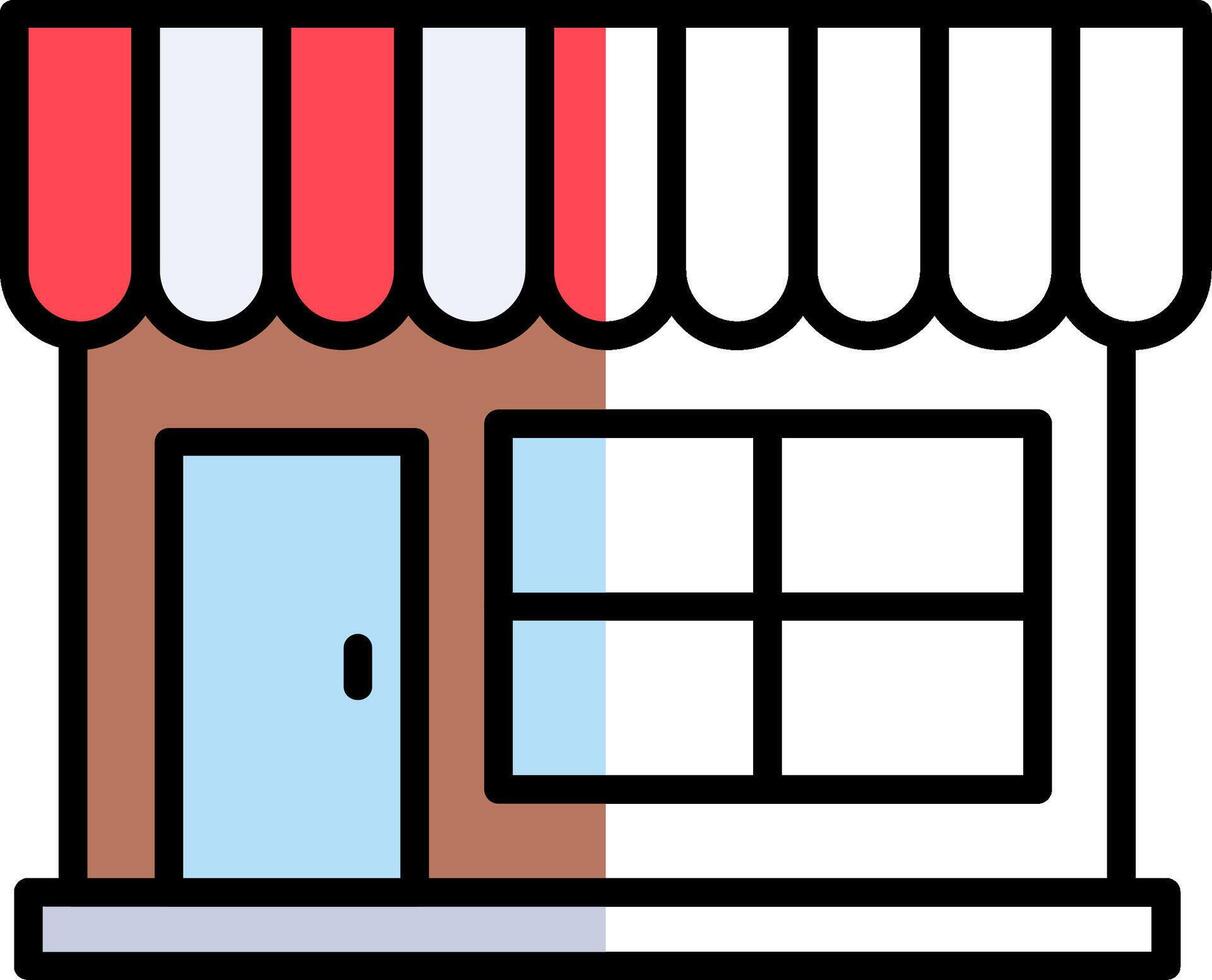 Grocery Store Filled Half Cut Icon vector