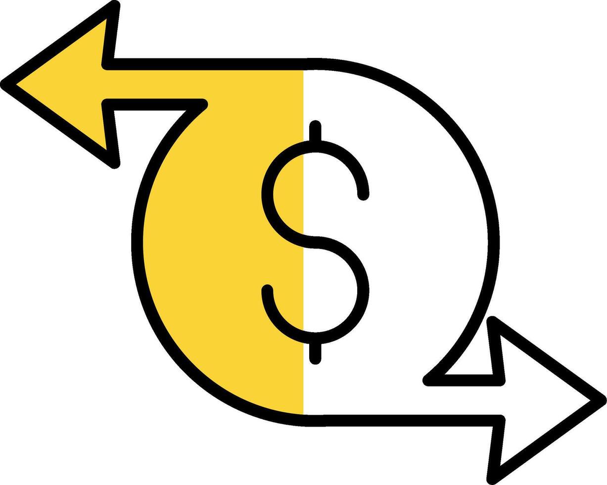 Money Transfer Filled Half Cut Icon vector