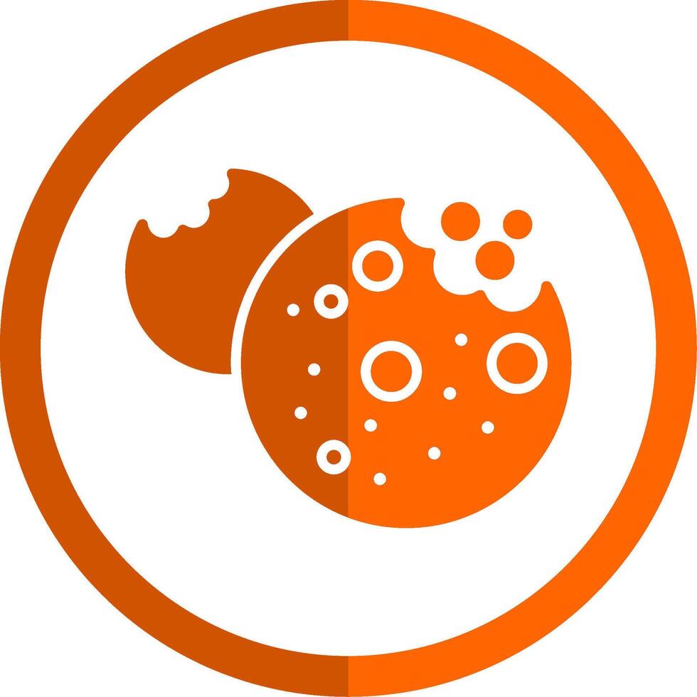 galletas glifo naranja circulo icono vector