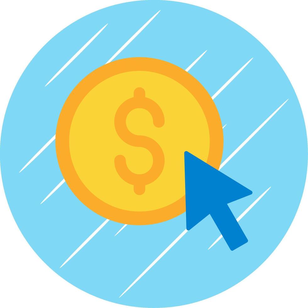Pay Per Click Flat Blue Circle Icon vector