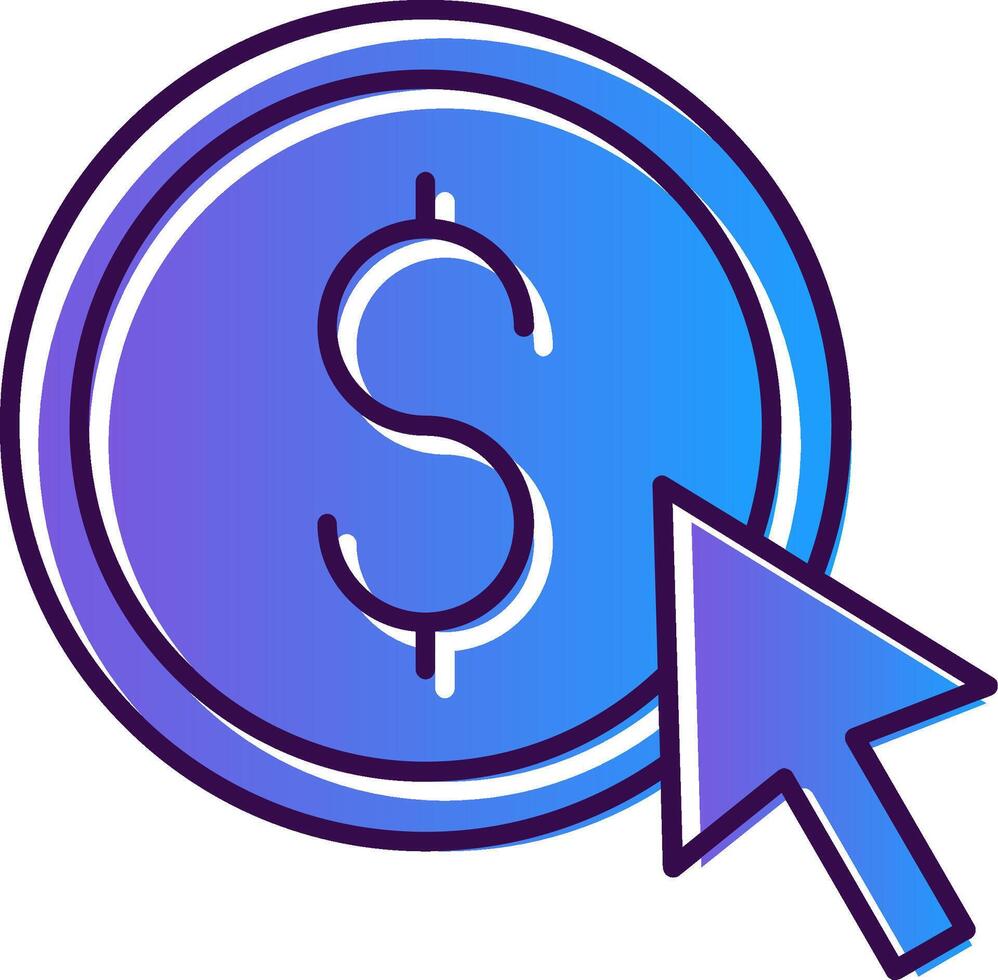 Pay Per Click Gradient Filled Icon vector
