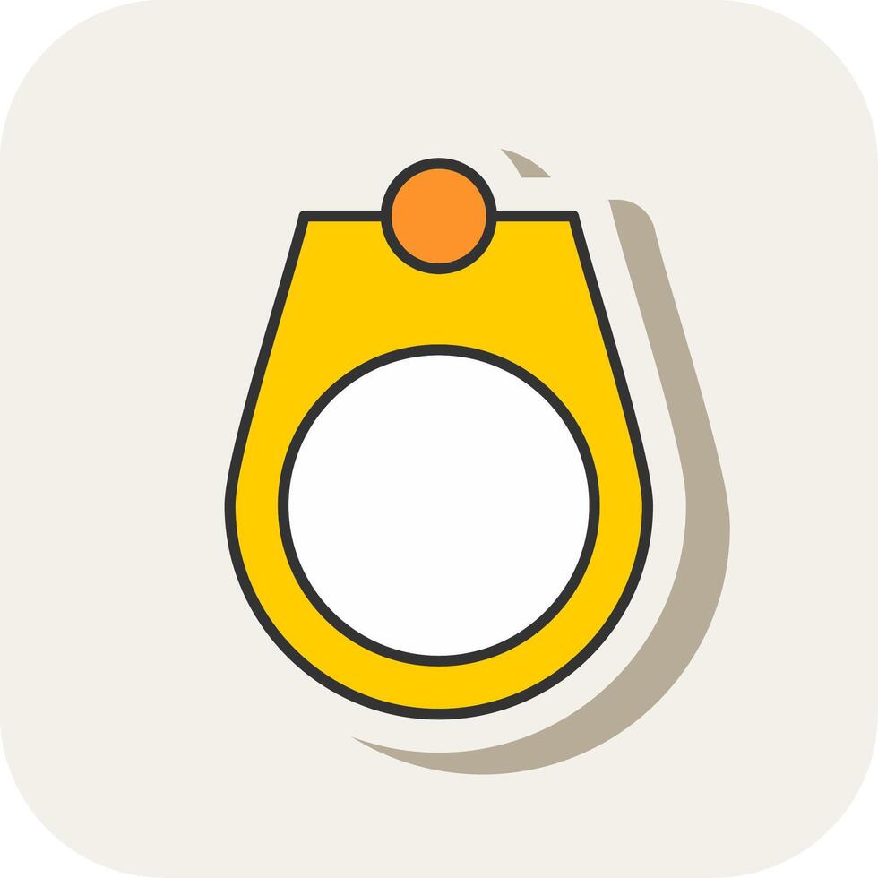 Mens Ring Line Filled White Shadow Icon vector