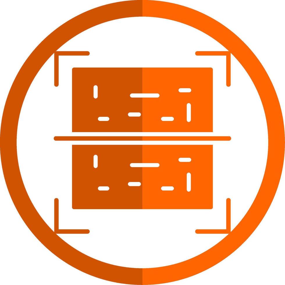 Qr Code Glyph Orange Circle Icon vector