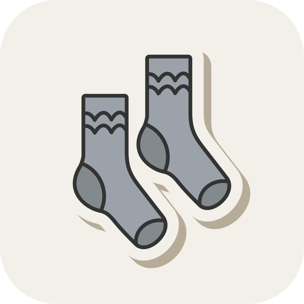 Pair of Socks Line Filled White Shadow Icon vector