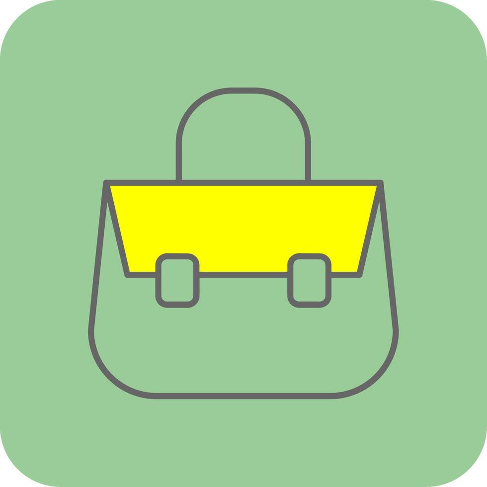 Shoulder Bag Filled Yellow Icon vector