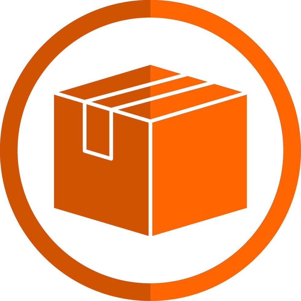 Package Glyph Orange Circle Icon vector