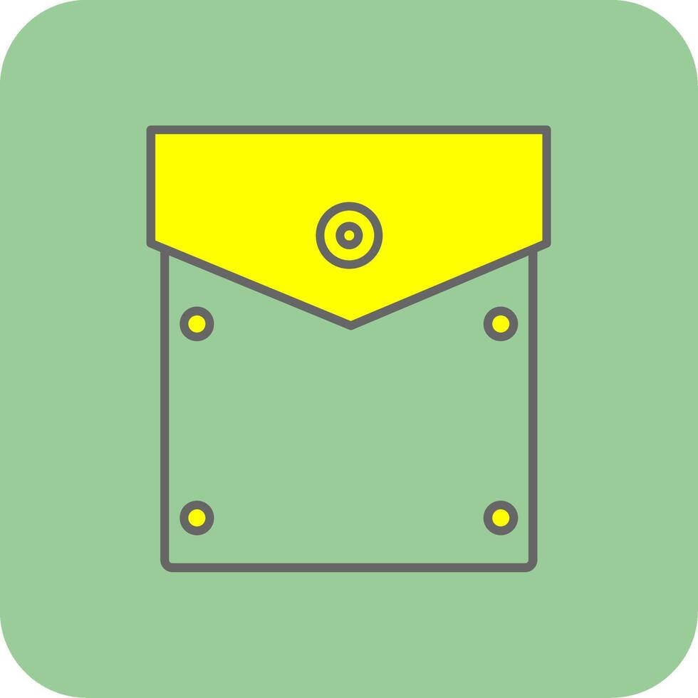 Pocket Square Filled Yellow Icon vector