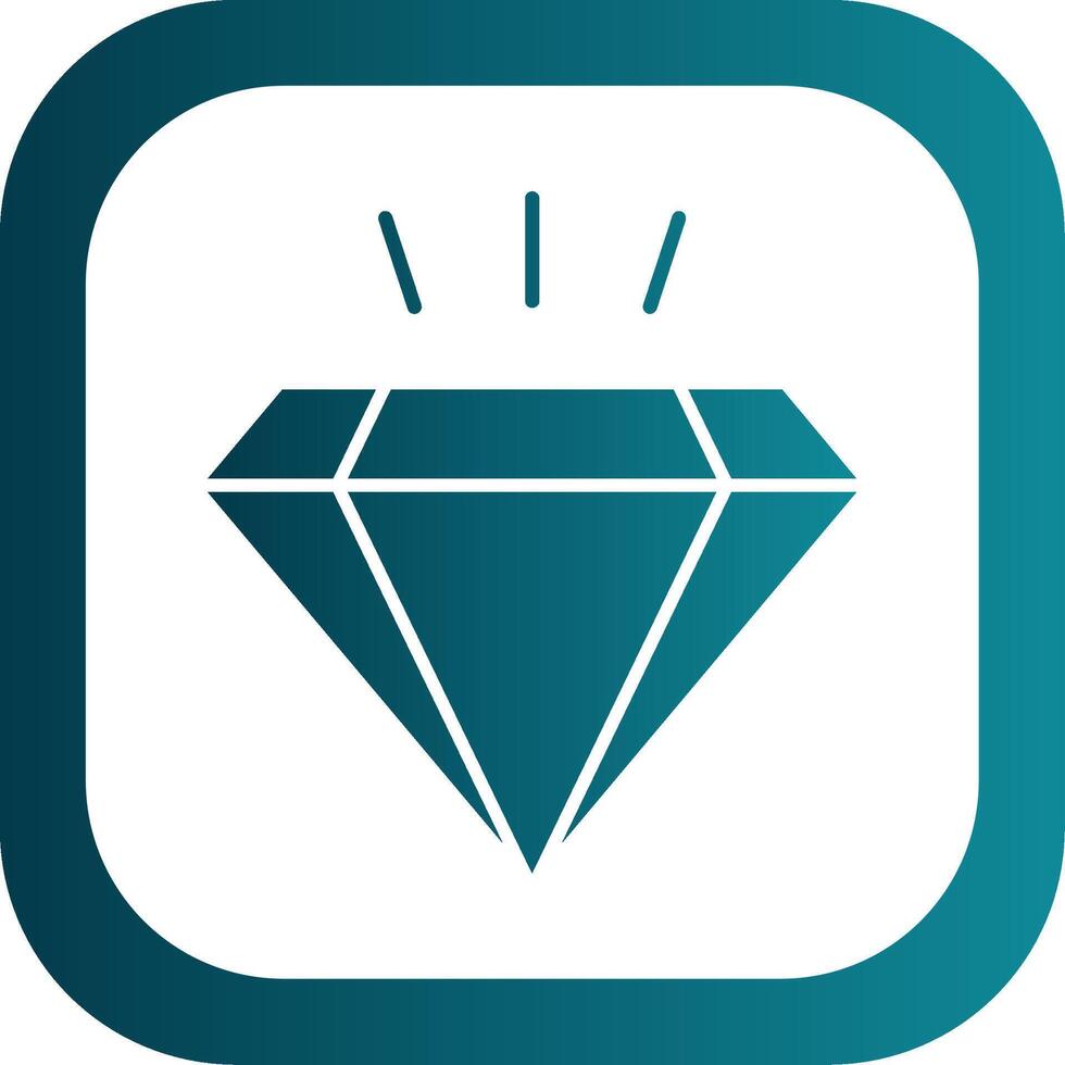 Diamond Glyph Gradient Round Corner Icon vector