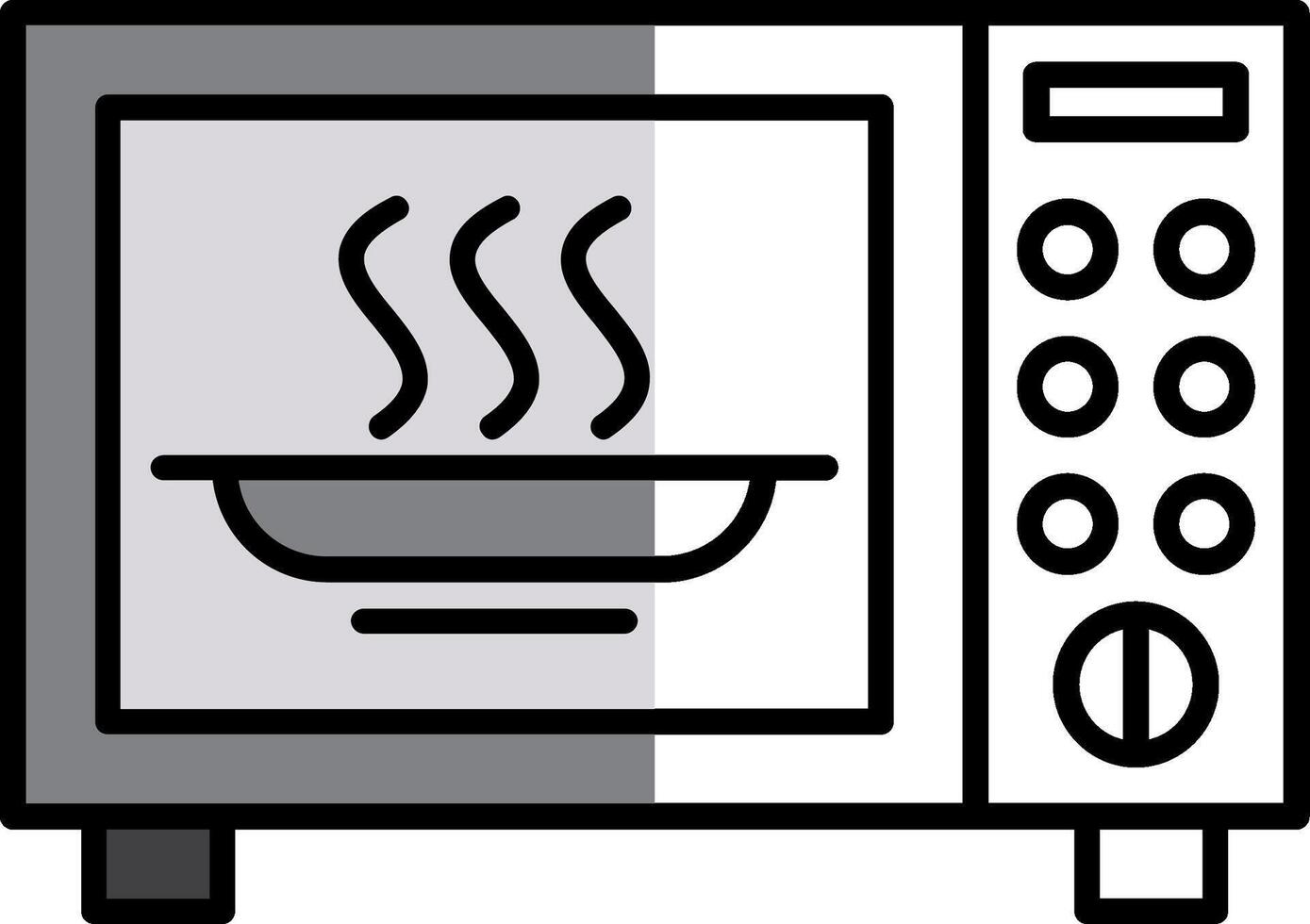 Microwave Filled Half Cut Icon vector