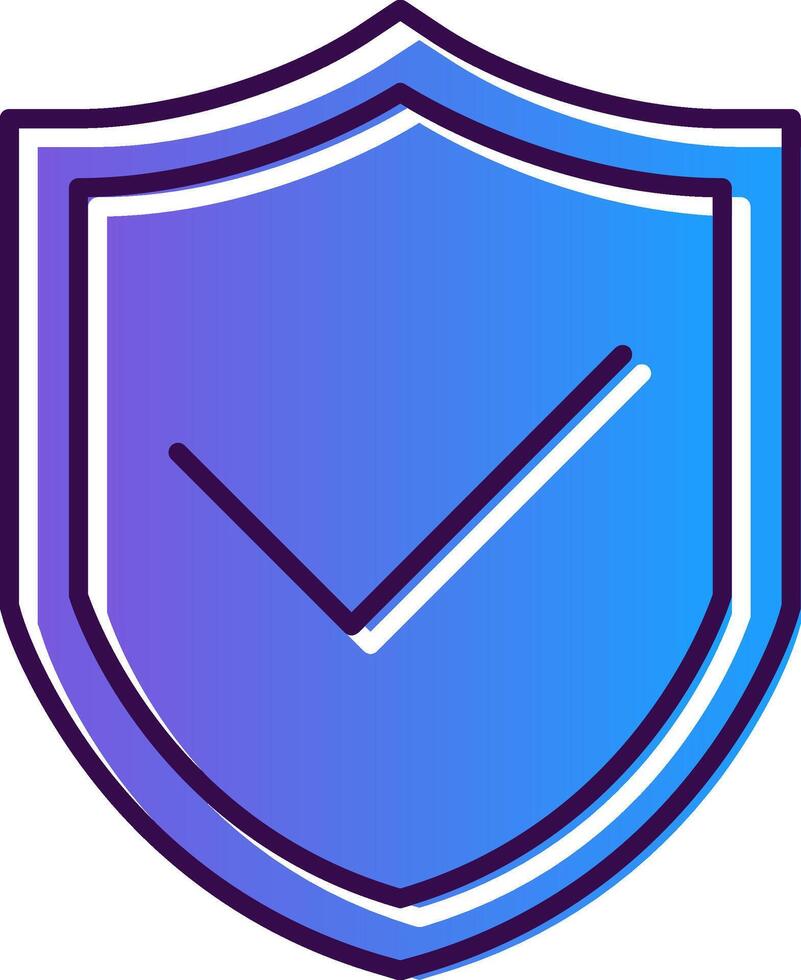 Shield Gradient Filled Icon vector