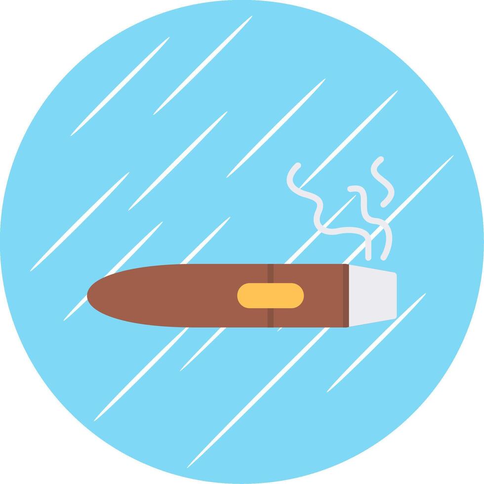 cigarro plano azul circulo icono vector