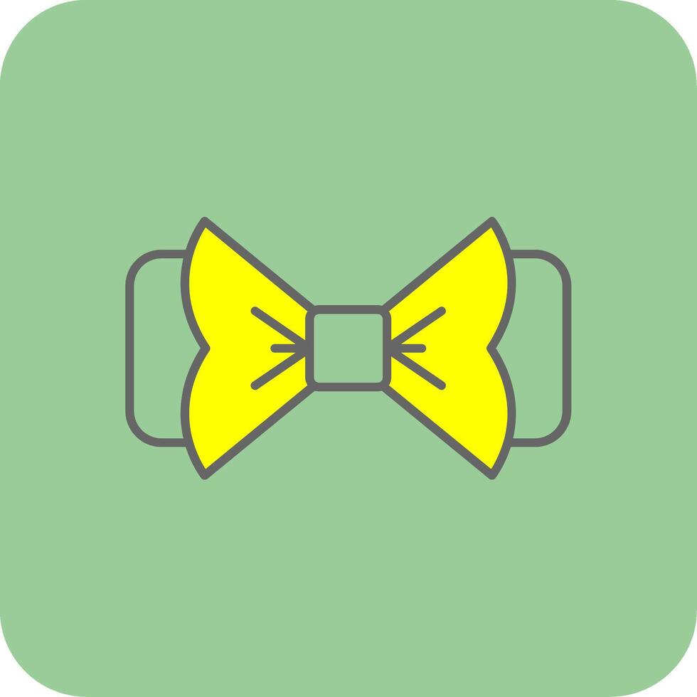 Bow Tie Filled Yellow Icon vector