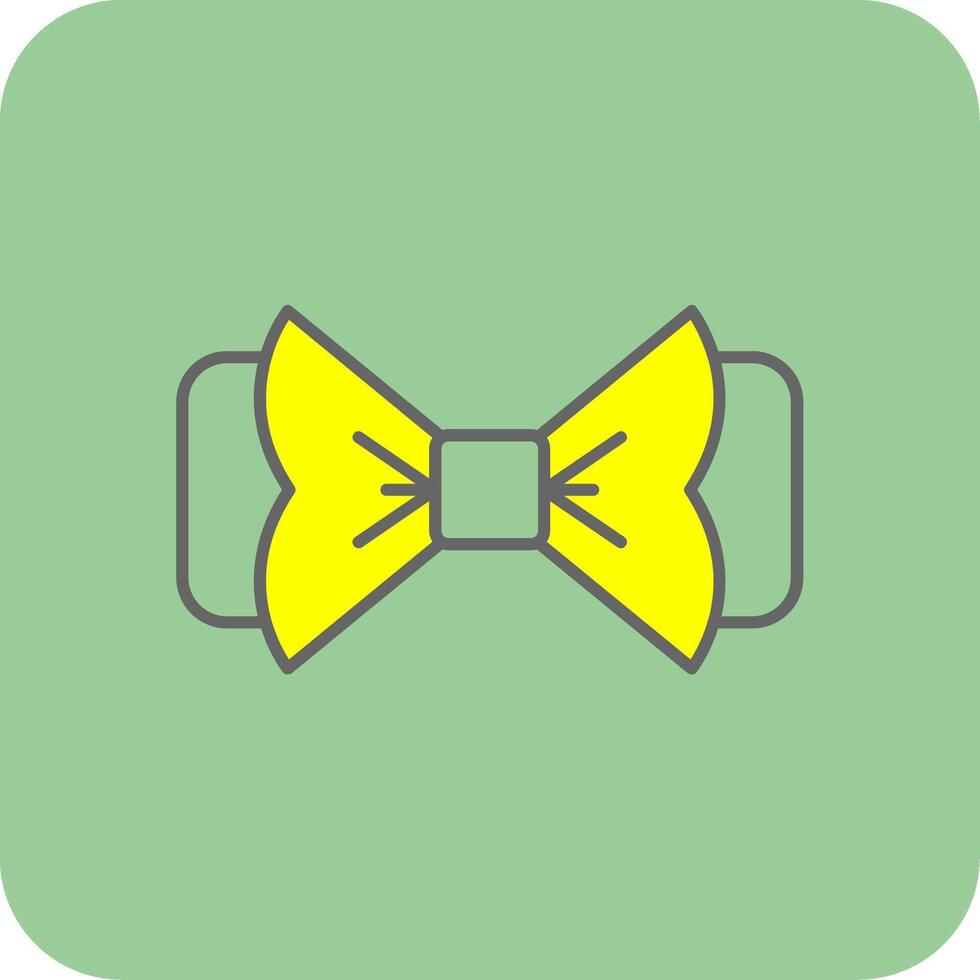 Bow Tie Filled Yellow Icon vector