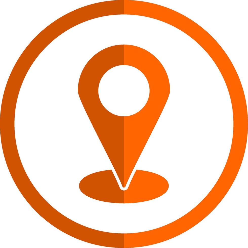 Starred Location Glyph Orange Circle Icon vector