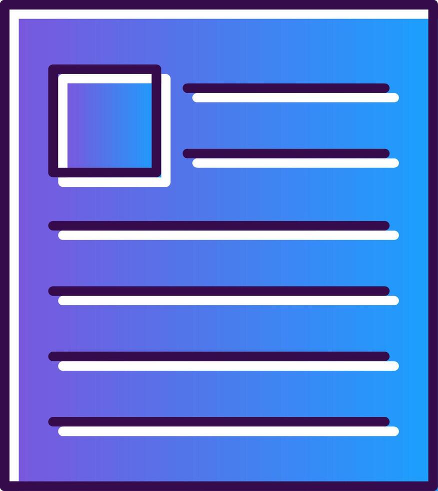 News Gradient Filled Icon vector
