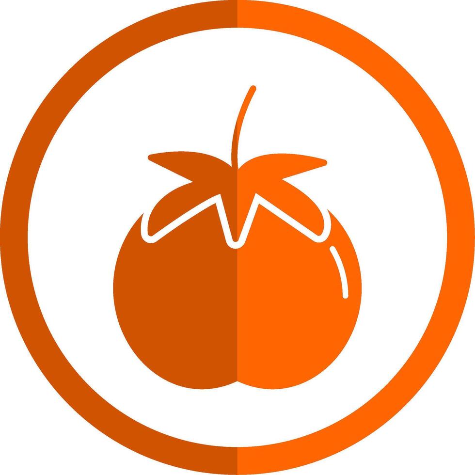 Tomato Glyph Orange Circle Icon vector