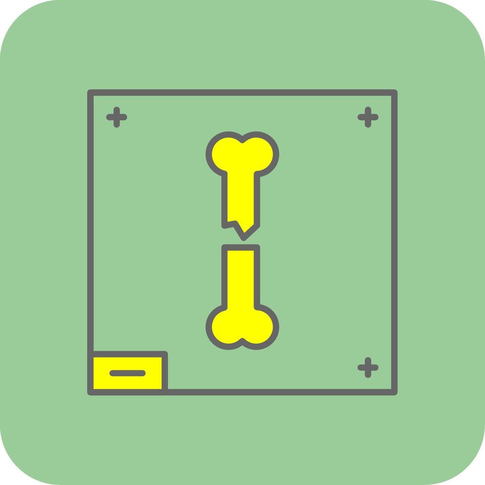 Bone X - ray Filled Yellow Icon vector