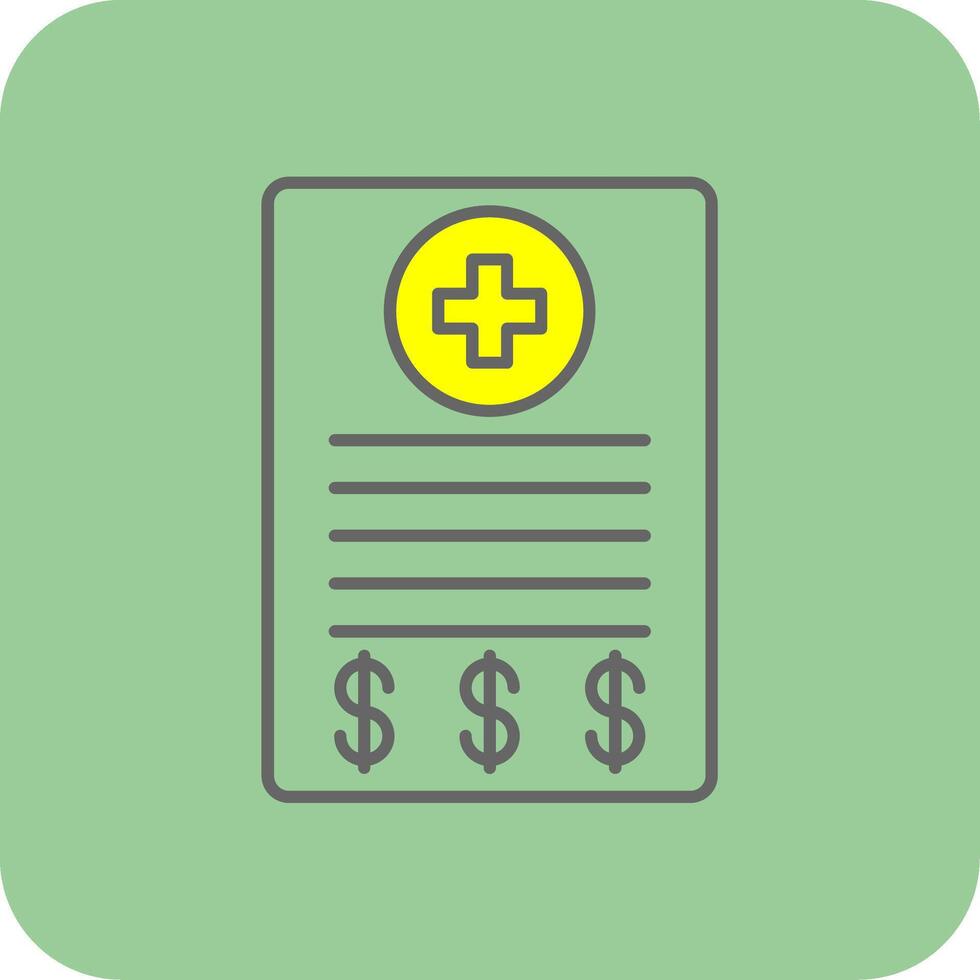 Medical Bill Filled Yellow Icon vector