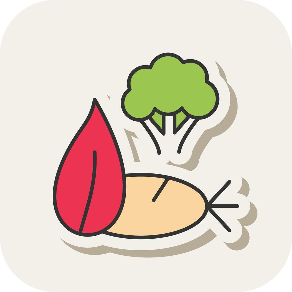 Dietary Food Line Filled White Shadow Icon vector