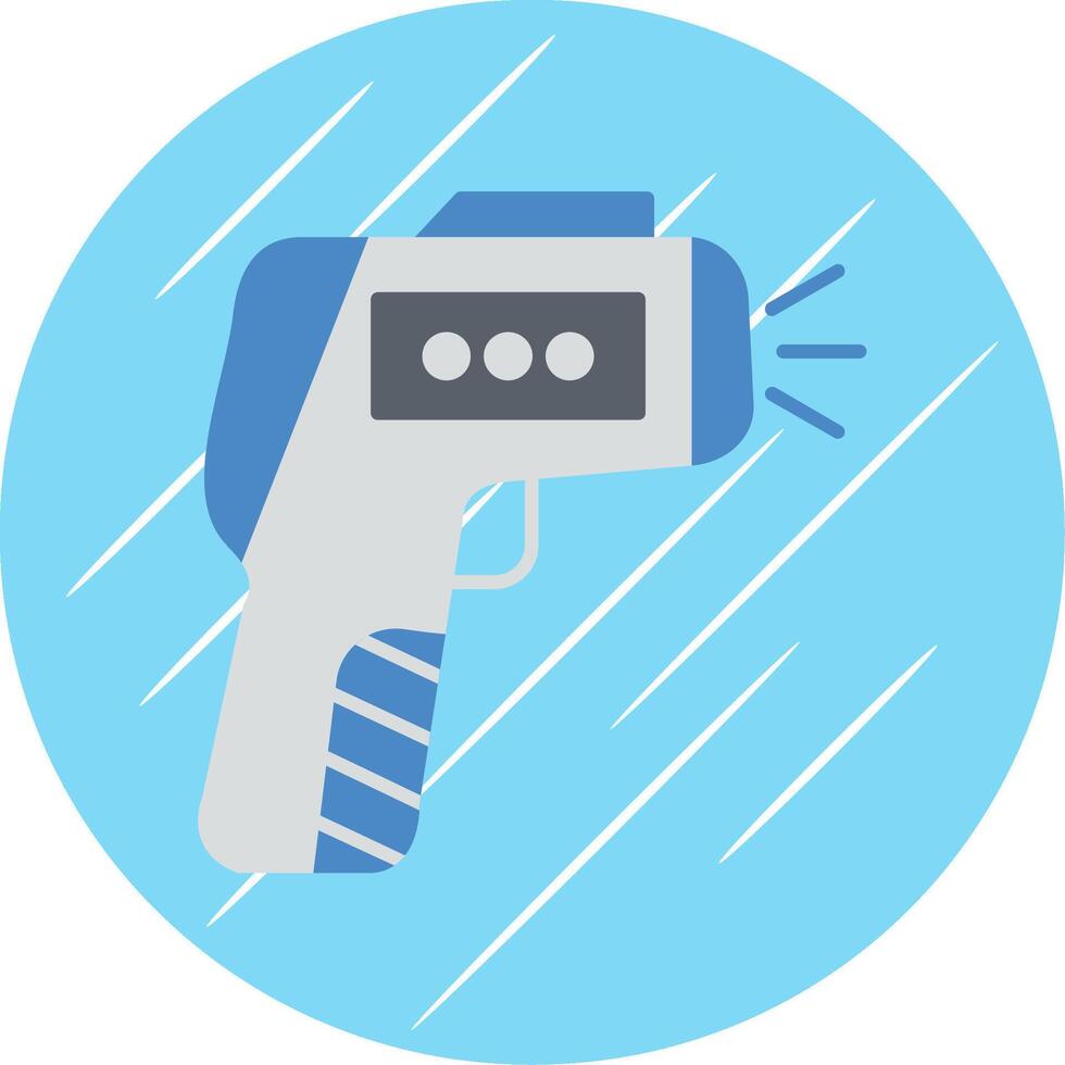 Thermometer Gun Flat Blue Circle Icon vector