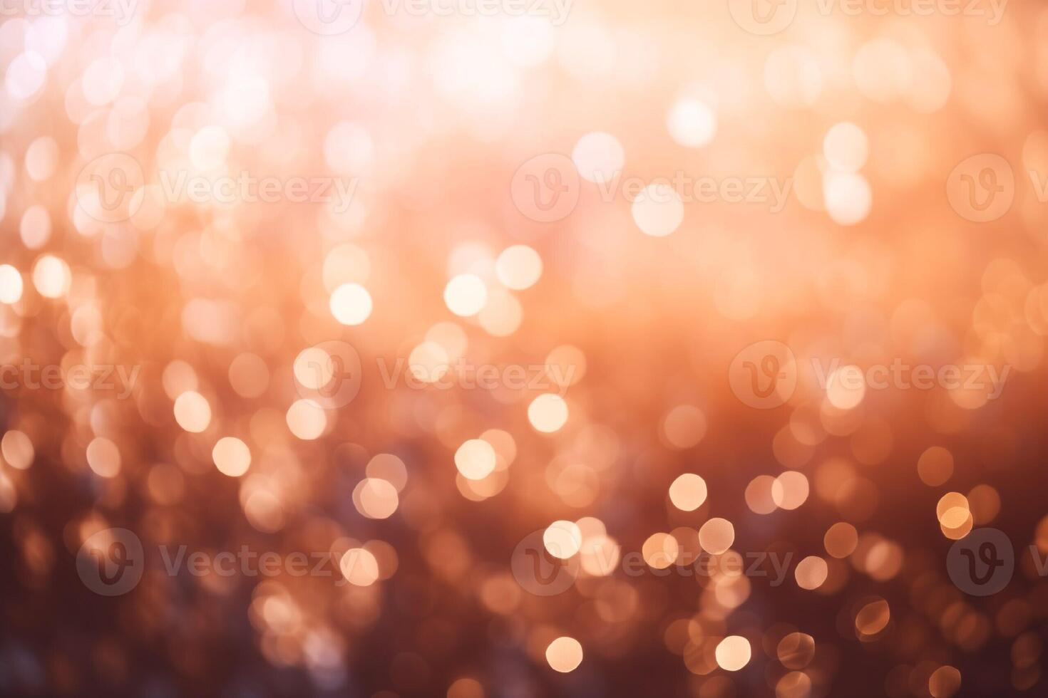 Blurred bokeh magical background. Tender peach fuzz gradient, shimmer confetti pattern, abstract christmas and new year holidays mood. Festive rose luminous background. photo