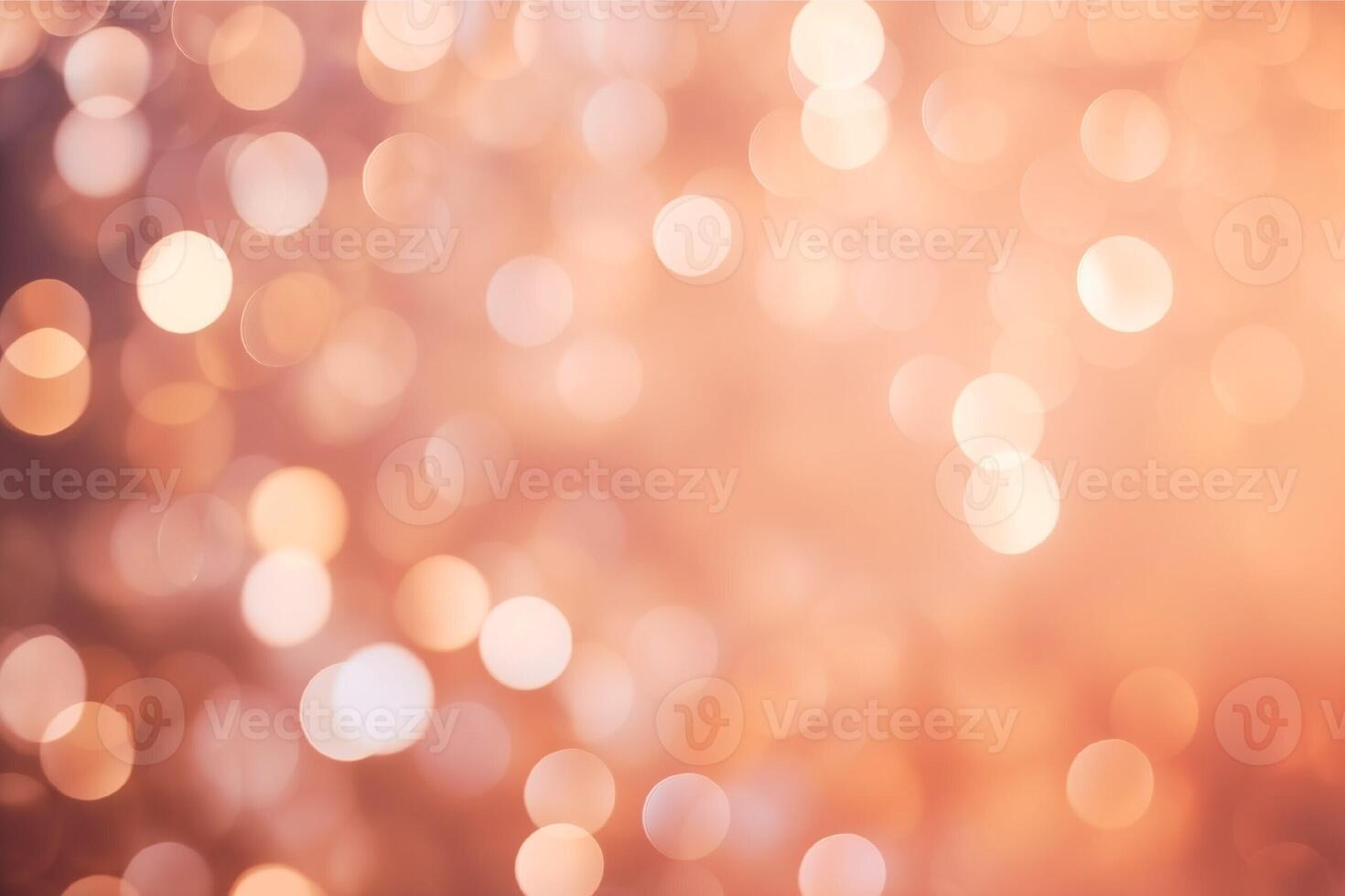 Blurred bokeh magical background. Tender peach fuzz gradient, shimmer confetti pattern, abstract christmas and new year holidays mood. Festive rose luminous background. photo