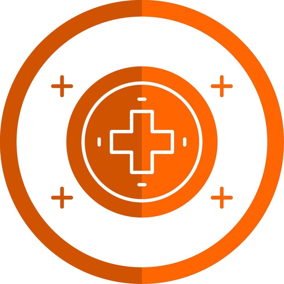 Hospital Sign Glyph Orange Circle Icon vector