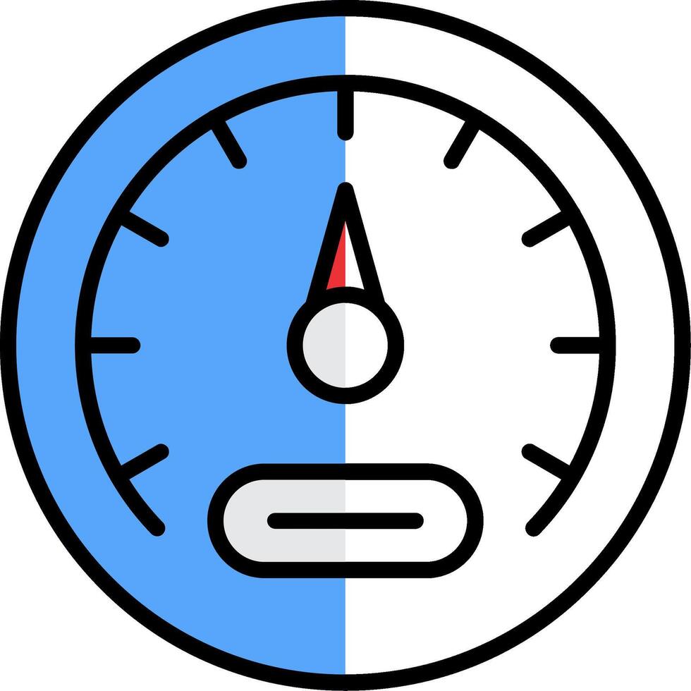 Meter Filled Half Cut Icon vector