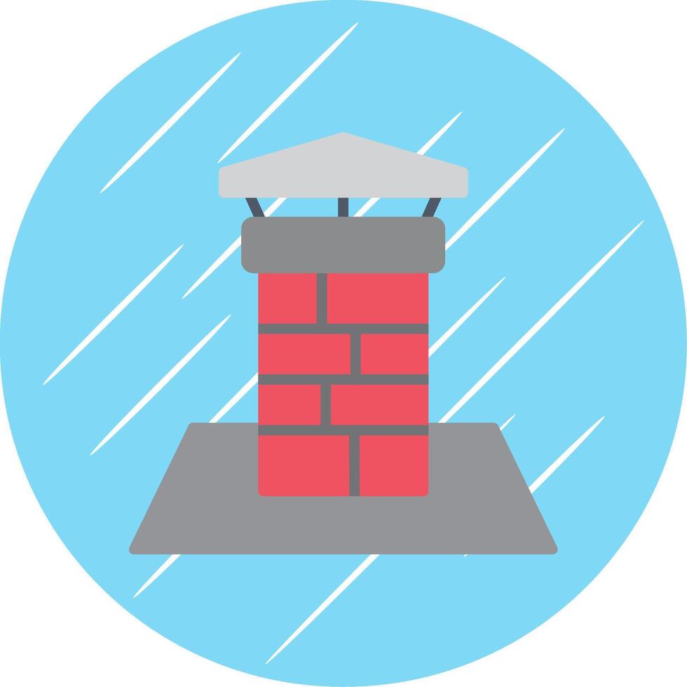 Chimneys Flat Blue Circle Icon vector