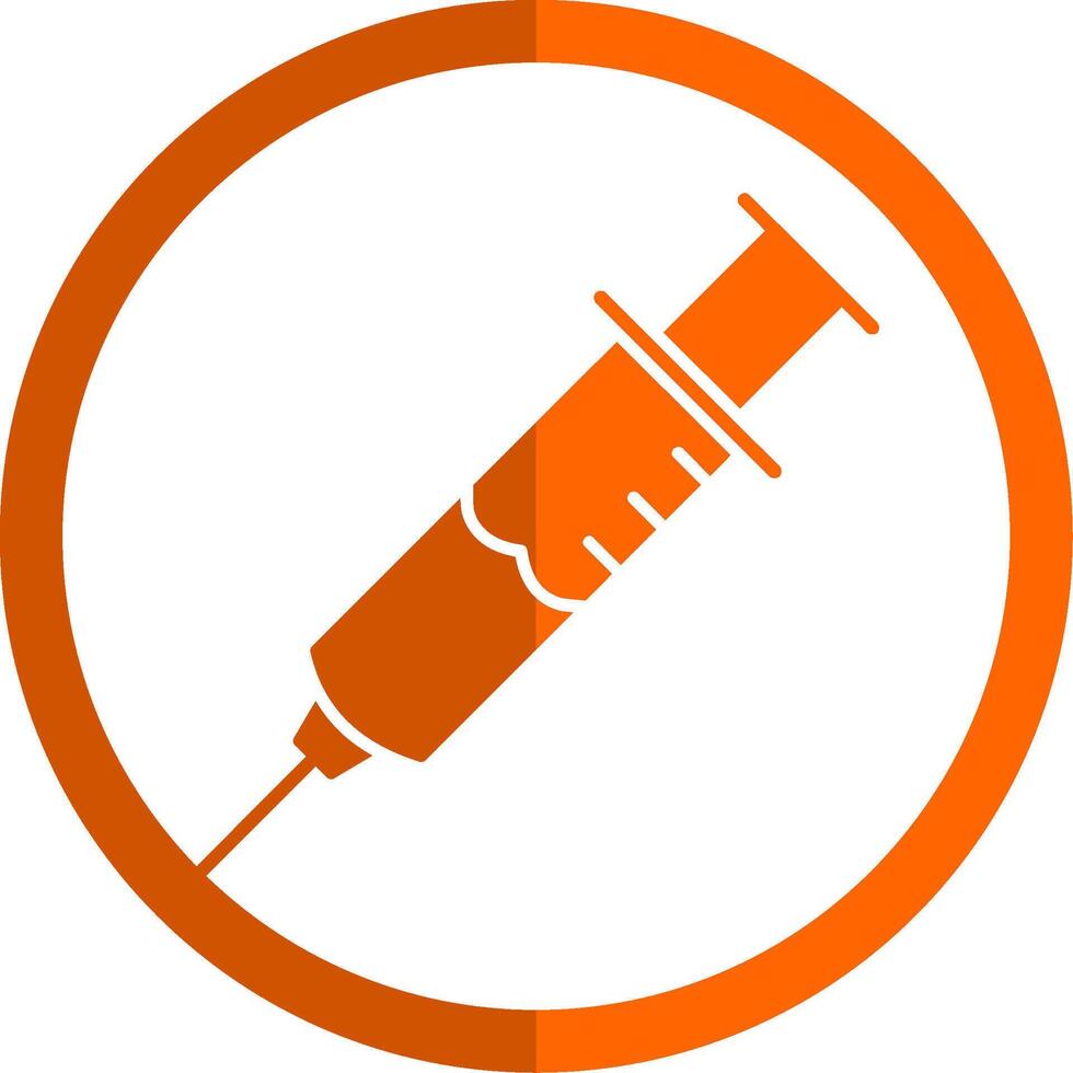 Injection Glyph Orange Circle Icon vector