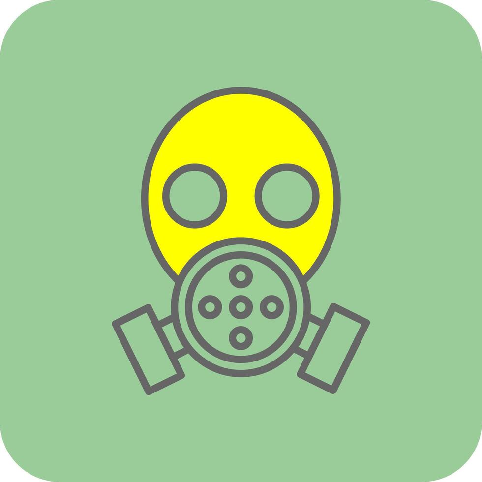 Gas Mask Filled Yellow Icon vector