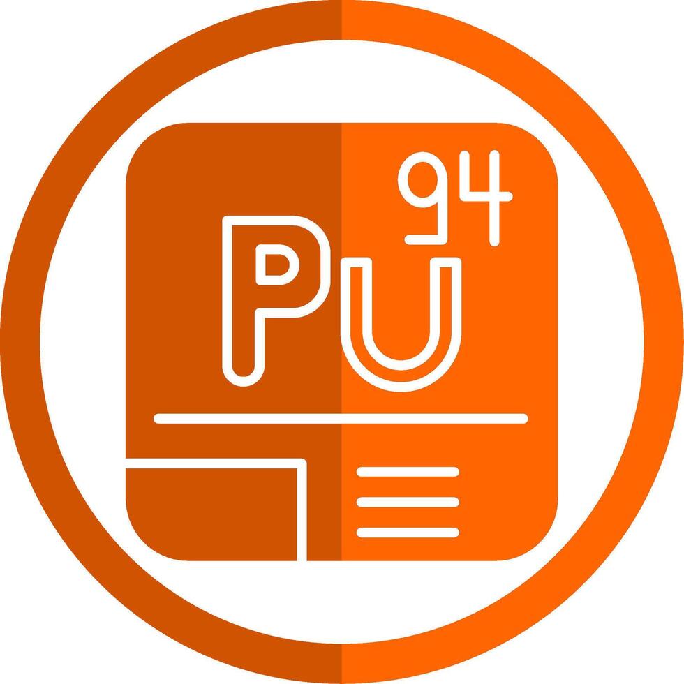 plutonio glifo naranja circulo icono vector