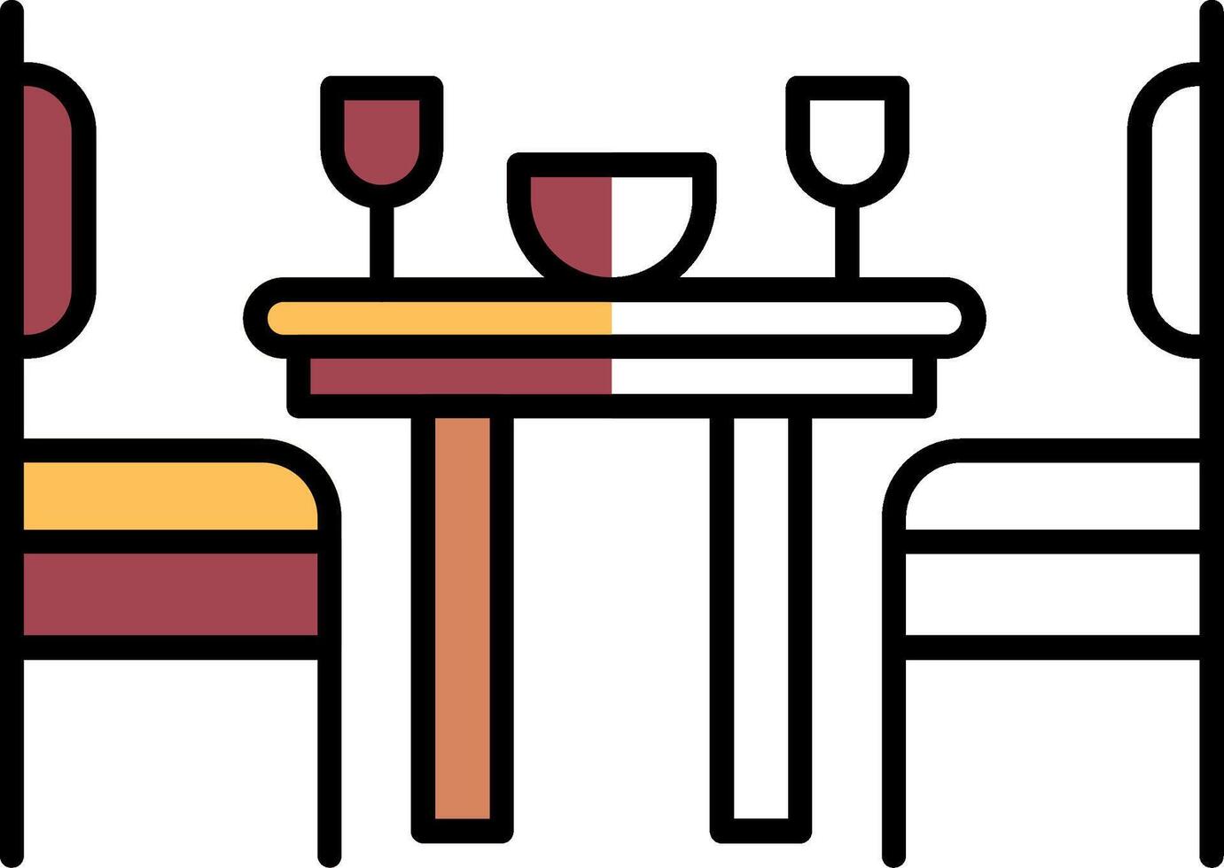Dining Room Filled Half Cut Icon vector