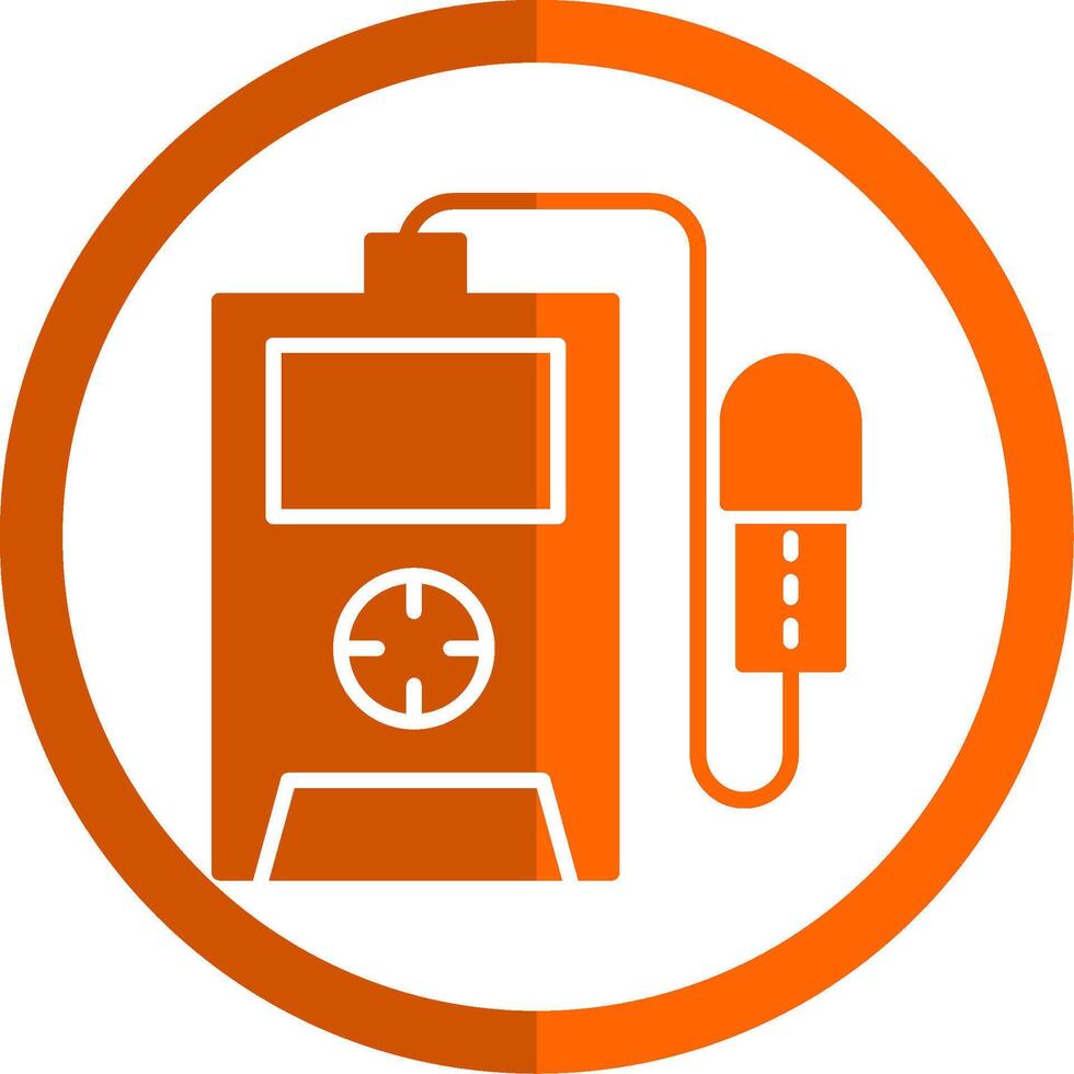 Radiation Detector Glyph Orange Circle Icon vector