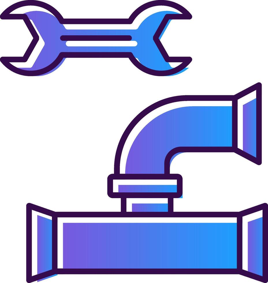 Plumbing Gradient Filled Icon vector