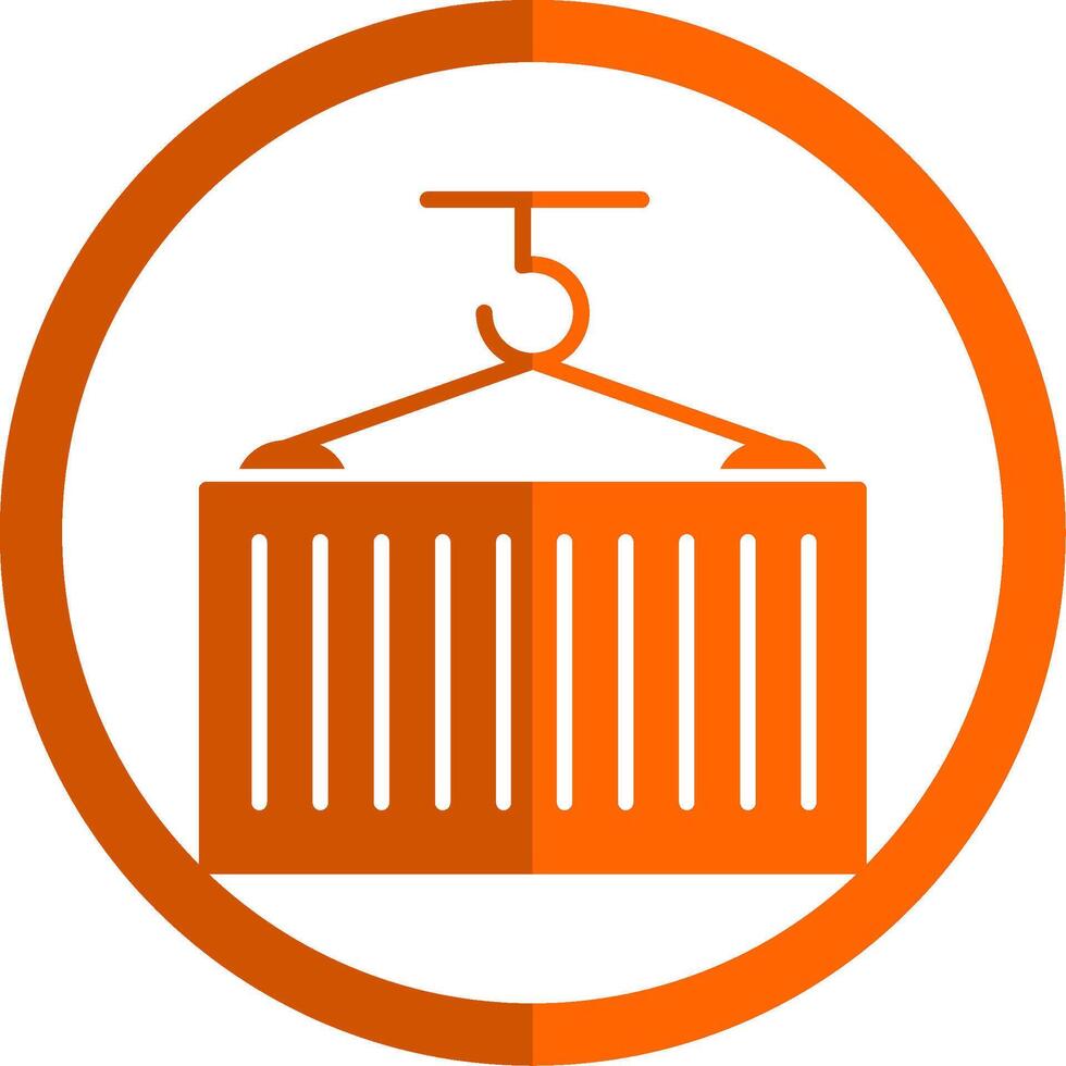 Container Glyph Orange Circle Icon vector