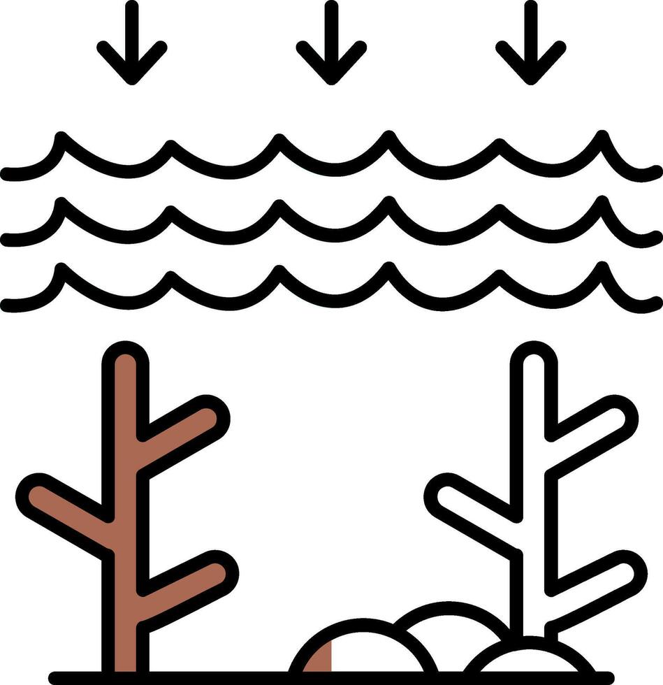 Ocean Acidity Filled Half Cut Icon vector