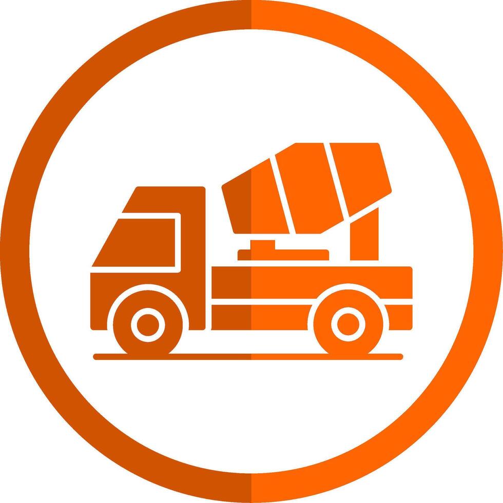 Concrete Mixer Glyph Orange Circle Icon vector