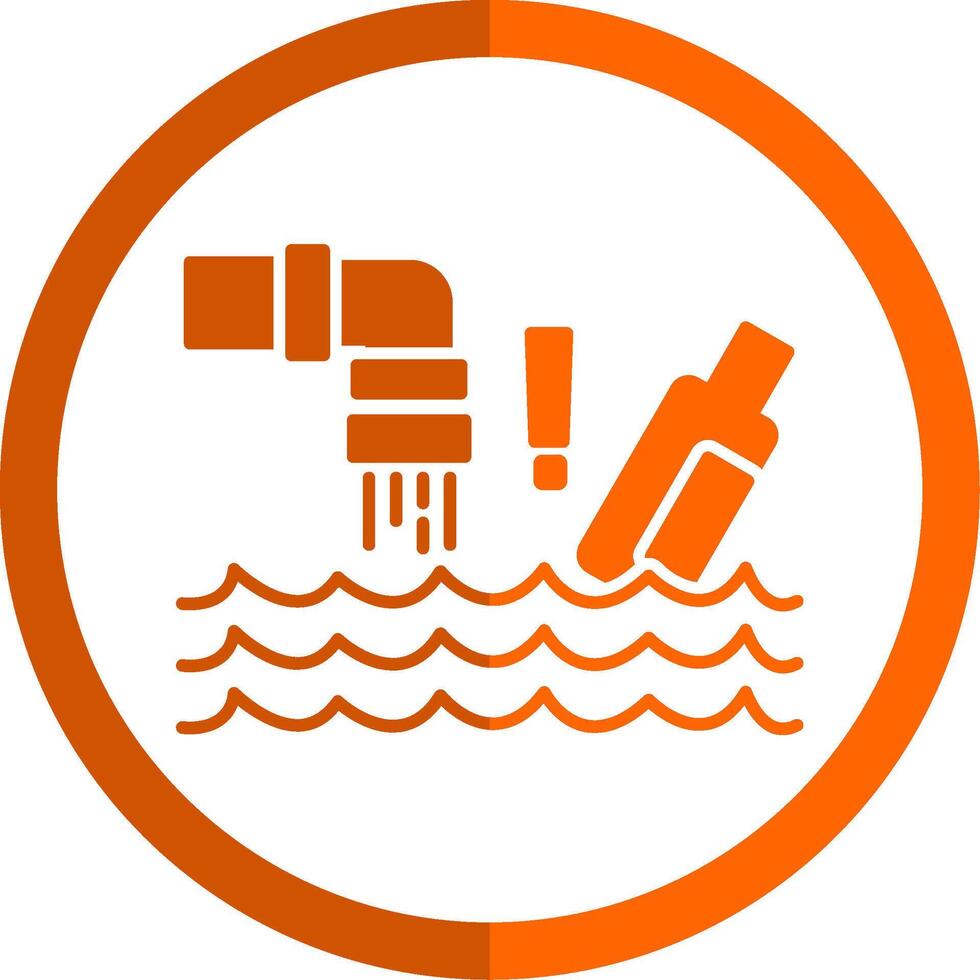 Water Pollution Glyph Orange Circle Icon vector
