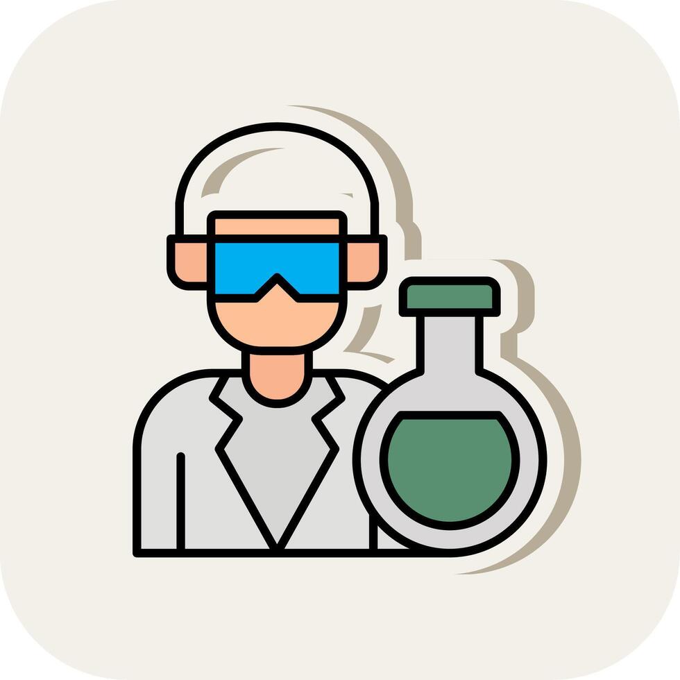 Chemist Line Filled White Shadow Icon vector