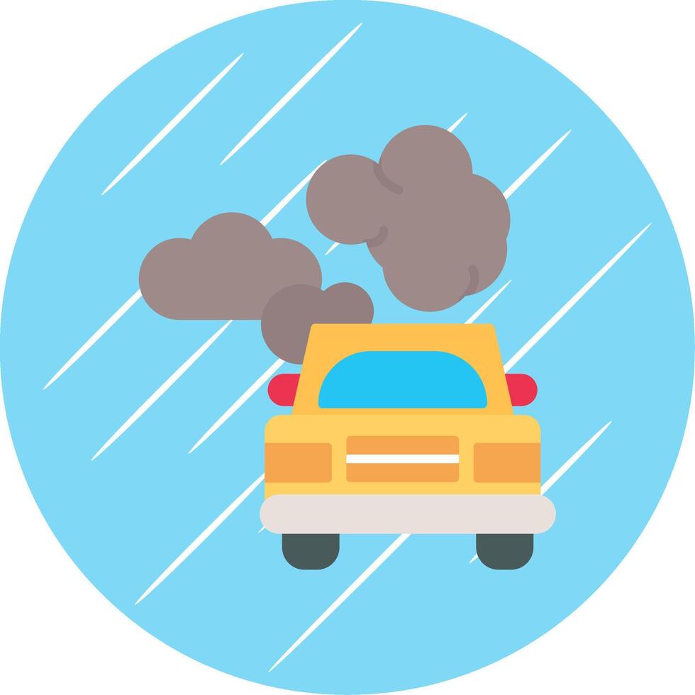 Car Pollution Flat Blue Circle Icon vector