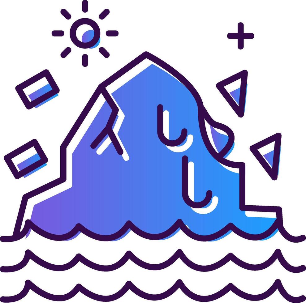 Melting Ice Gradient Filled Icon vector