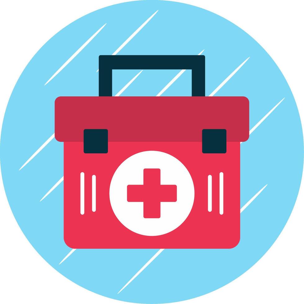 First Aid Kit Flat Blue Circle Icon vector