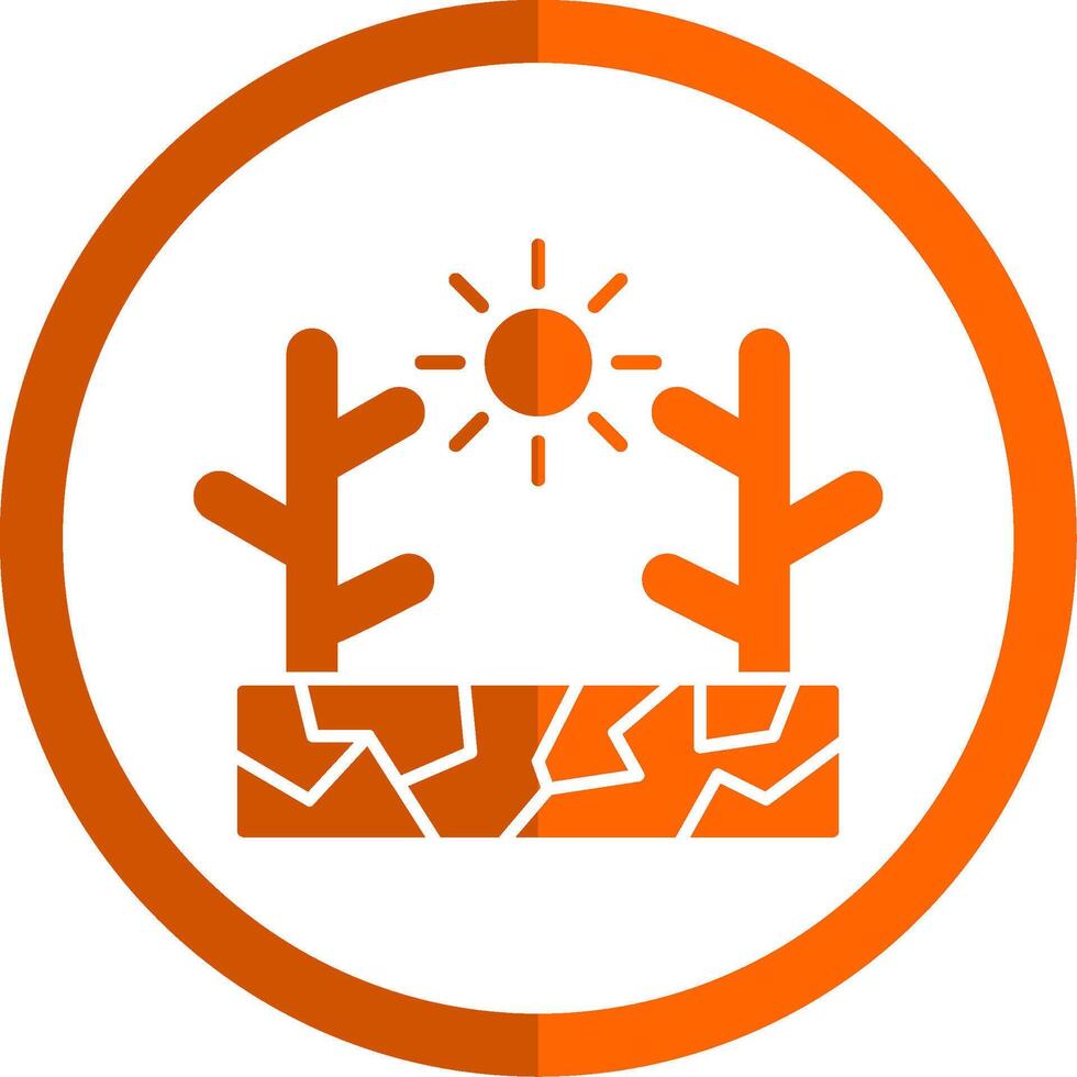 Drought Glyph Orange Circle Icon vector